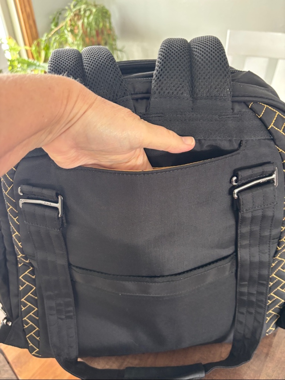 Lug Sprout travel bag/backpack. Black with yellow stitching. Like new. - Picture 6 of 12